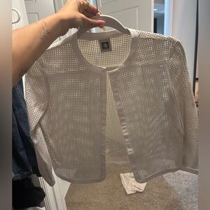 Anne klein leather cardigan